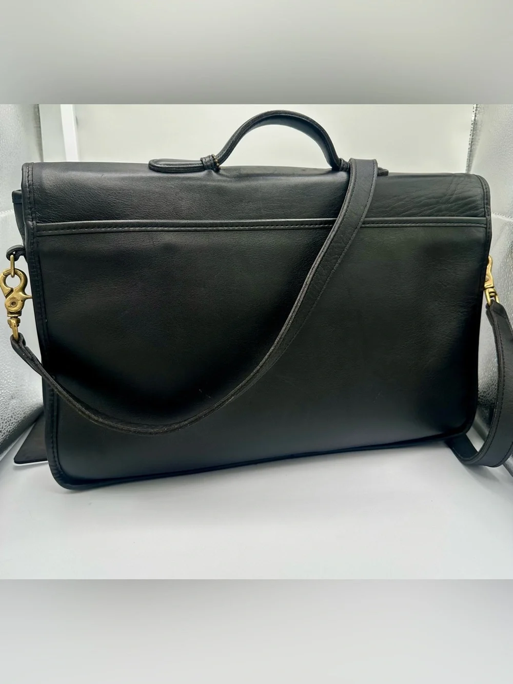 Coach Lexington Briefcase 5265 Black Leather Vintage 2002 Messenger Bag